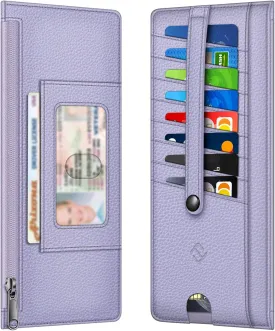 Fintie Slim Credit Card Wallet Holder Change Pouch, RFID Blocking Business Cards Cases with Zipper Pocket for Cash, Coin, Receipt
