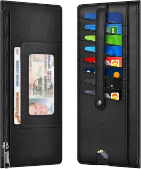 Fintie Slim Credit Card Wallet Holder Change Pouch, RFID Blocking Business Cards Cases with Zipper Pocket for Cash, Coin, Receipt