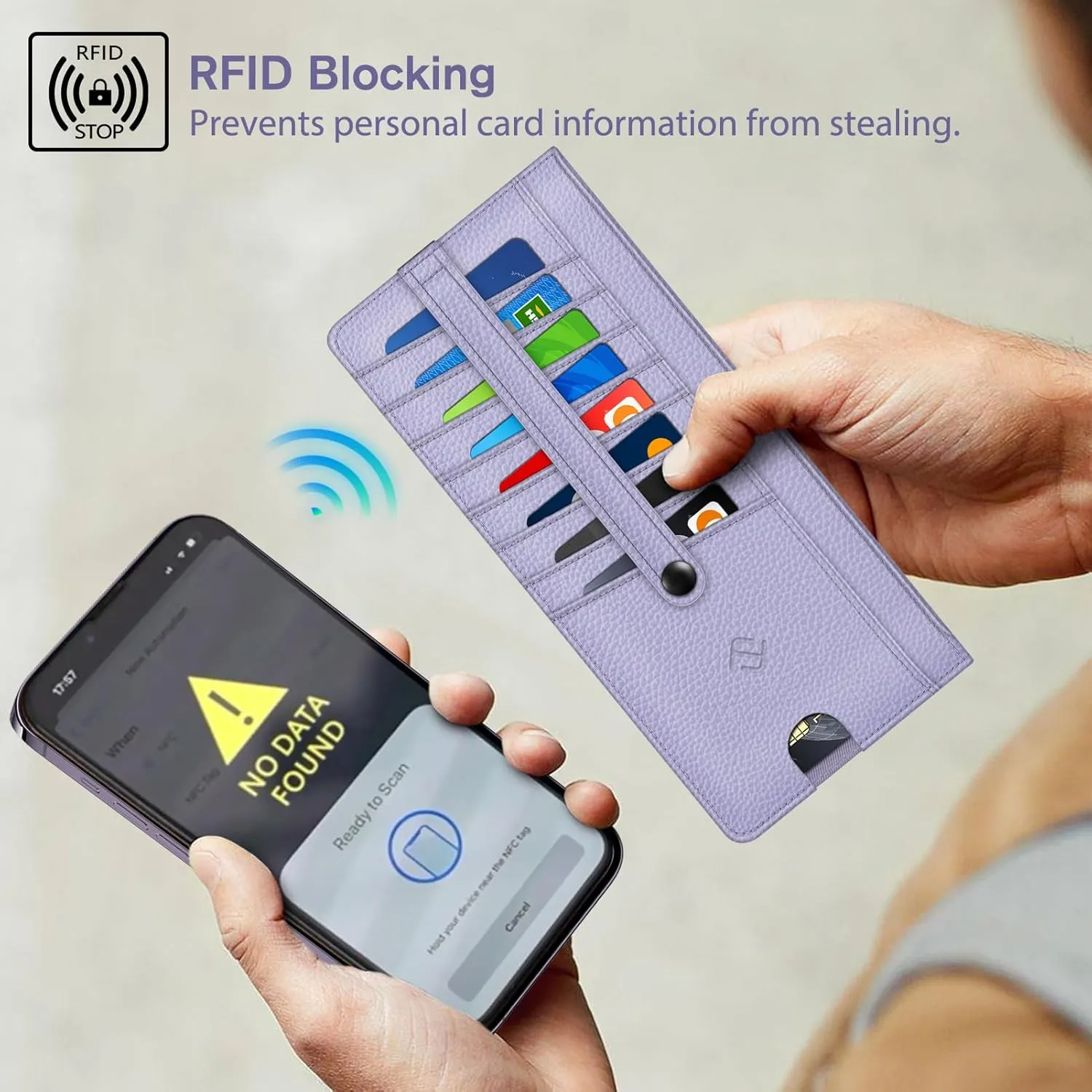Fintie Slim Credit Card Wallet Holder Change Pouch, RFID Blocking Business Cards Cases with Zipper Pocket for Cash, Coin, Receipt