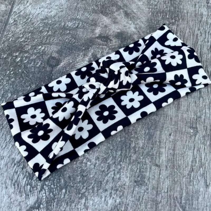 Floral Checkered | Knotted Headband - Infant
