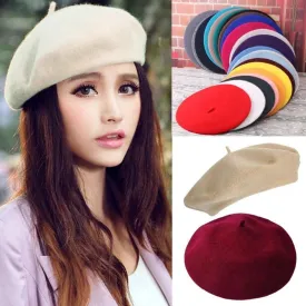 French Style Wool Beret Hat - Elegant and Comfortable