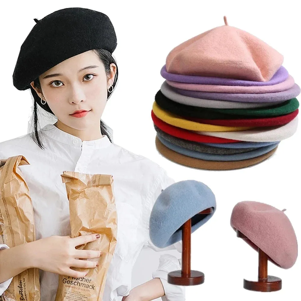 French Style Wool Beret Hat - Elegant and Comfortable