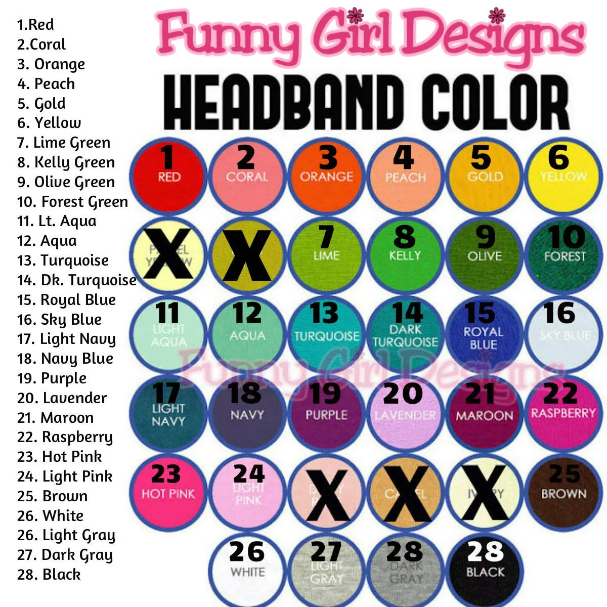 Funny Girl Designs Personalized CUSTOM Cotton Stretch Headband Embroidered With YOUR TEXT- 2.5 Inch (Kelly Green Headband)