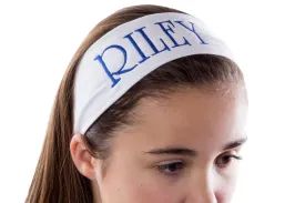 Funny Girl Designs Personalized CUSTOM Cotton Stretch Headband Embroidered With YOUR TEXT- 2.5 Inch (Kelly Green Headband)