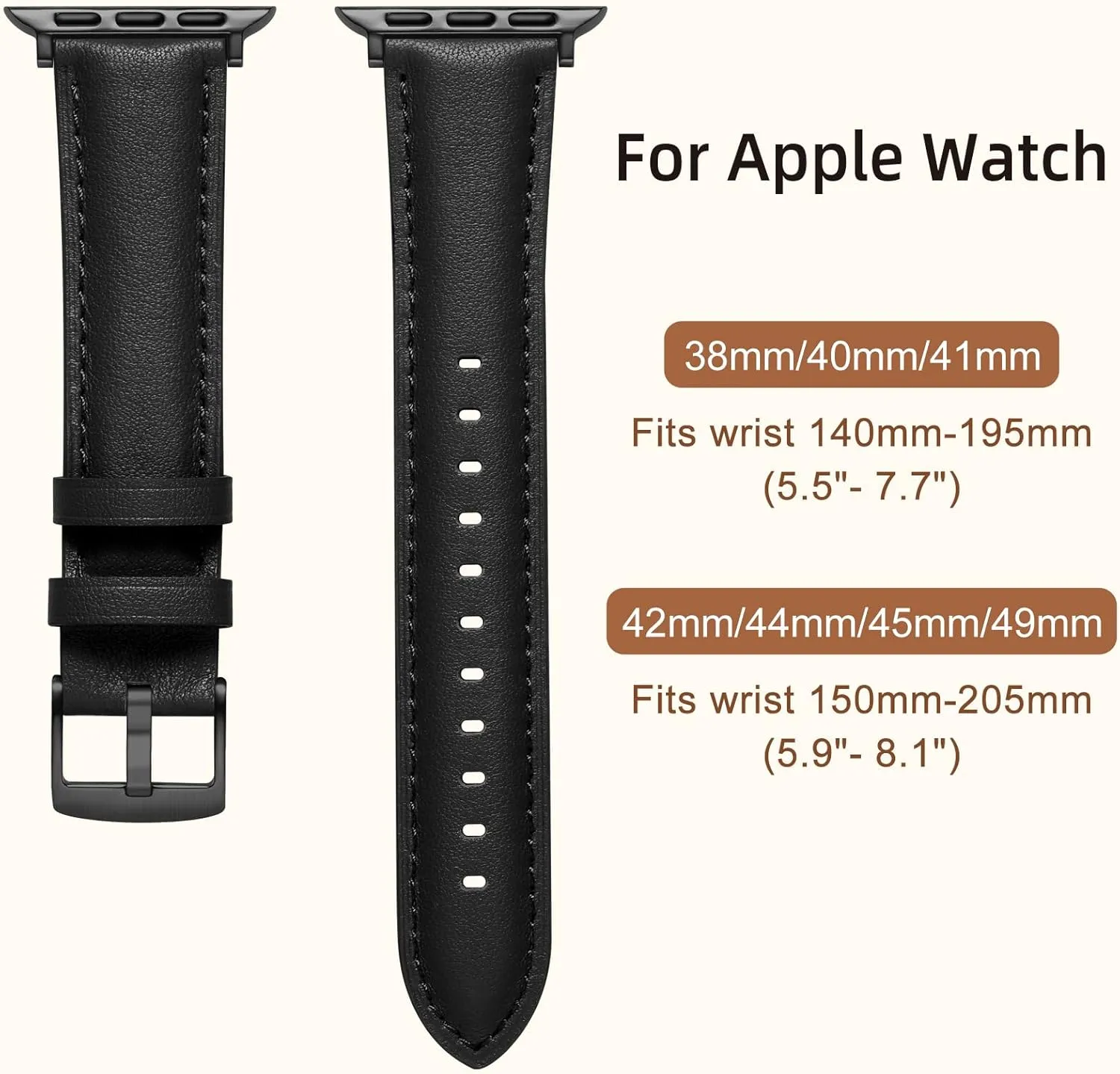 GEAK Leather Band Compatible with Apple Watch Bands for Women 40mm 41mm 38mm 42mm 44mm 45mm 46mm 49mm Men, Top Grain Genuine Leather Strap Wristband for iWatch Series 10 9 8 7 6 5 4 3 2 1 SE Ultra