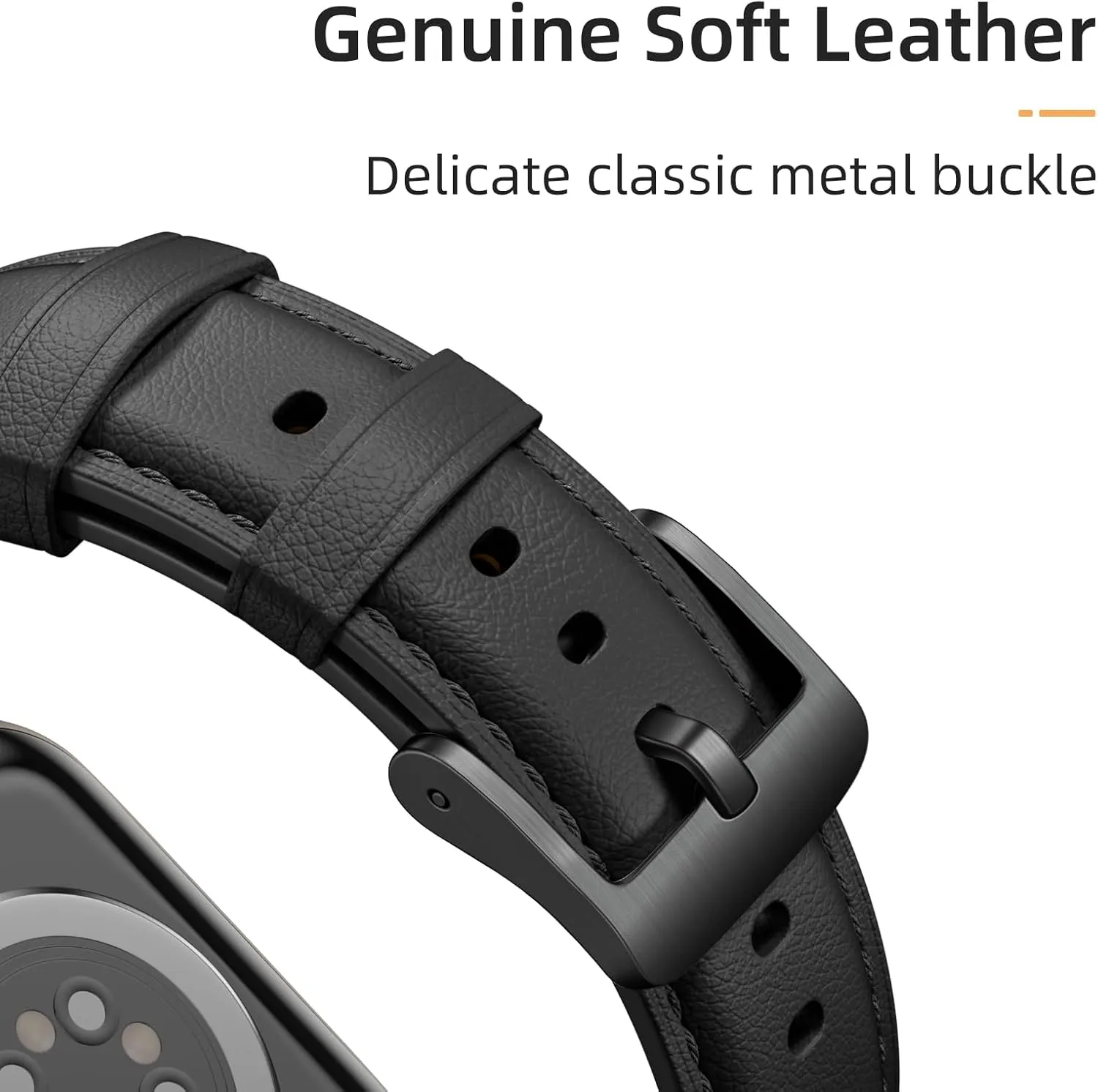 GEAK Leather Band Compatible with Apple Watch Bands for Women 40mm 41mm 38mm 42mm 44mm 45mm 46mm 49mm Men, Top Grain Genuine Leather Strap Wristband for iWatch Series 10 9 8 7 6 5 4 3 2 1 SE Ultra