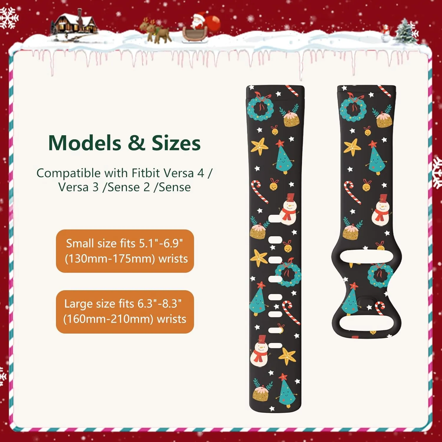 Getino Sport Band Compatible with Fitbit Versa 4 Bands/Versa 3 Bands & Fitbit Sense Bands/Sense 2 Bands for Women Men, Soft Replacement Strap Accessories for Fitbit Sense/Sense 2/Versa 4/Versa 3 Watch