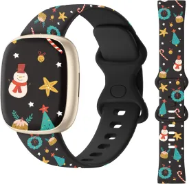 Getino Sport Band Compatible with Fitbit Versa 4 Bands/Versa 3 Bands & Fitbit Sense Bands/Sense 2 Bands for Women Men, Soft Replacement Strap Accessories for Fitbit Sense/Sense 2/Versa 4/Versa 3 Watch