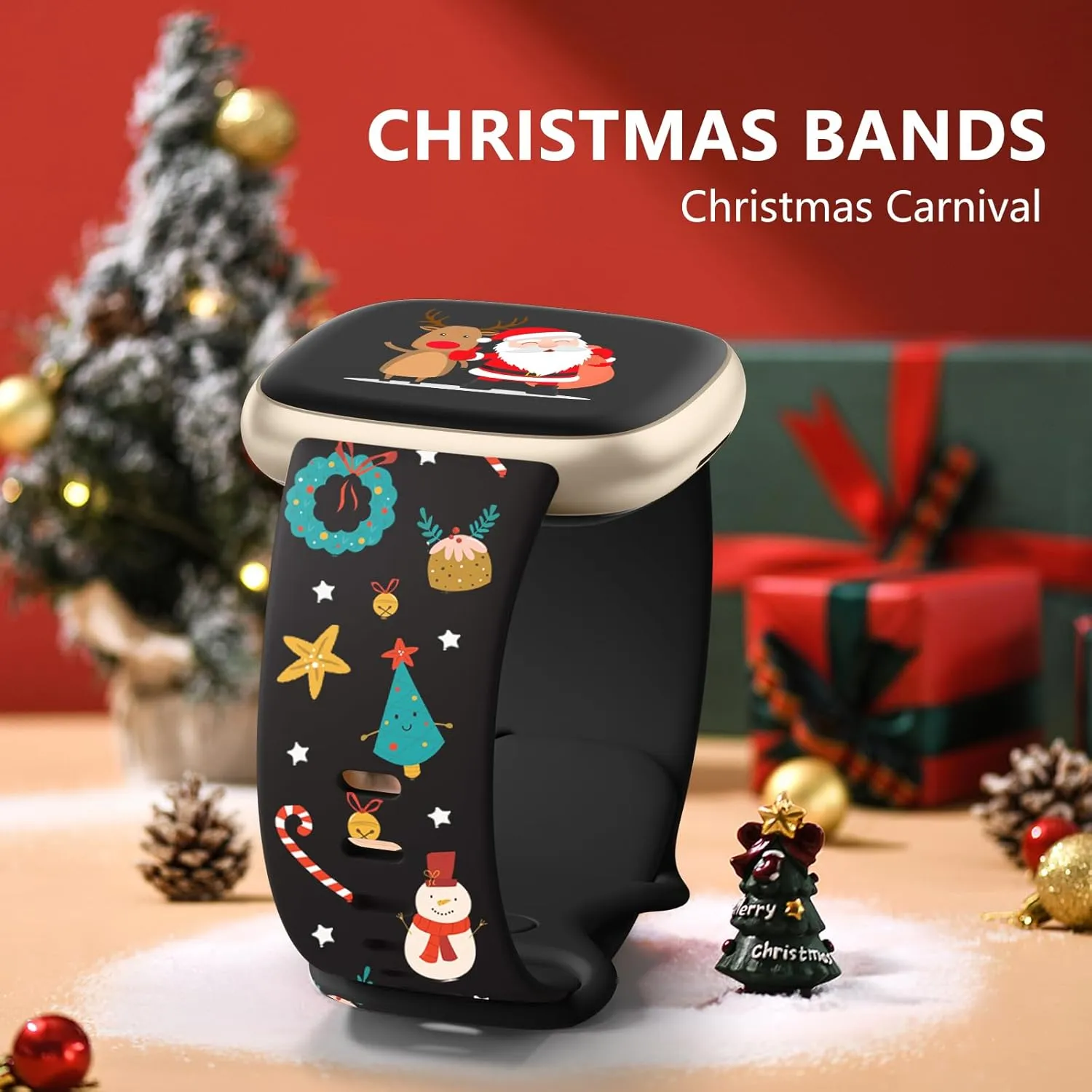 Getino Sport Band Compatible with Fitbit Versa 4 Bands/Versa 3 Bands & Fitbit Sense Bands/Sense 2 Bands for Women Men, Soft Replacement Strap Accessories for Fitbit Sense/Sense 2/Versa 4/Versa 3 Watch