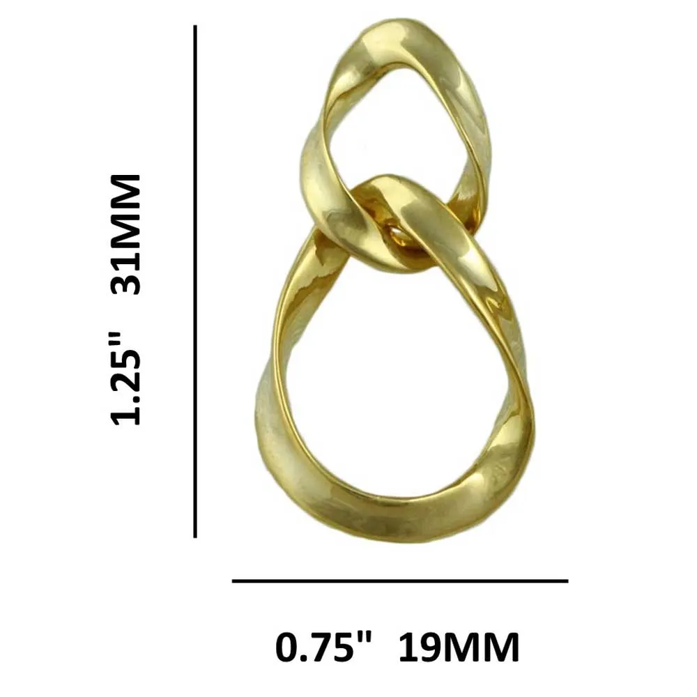 Gold Intertwined Twisted Open Teardrops Pierced Earring - MEC208