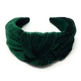 Green Wide Velour Top Knot Headband