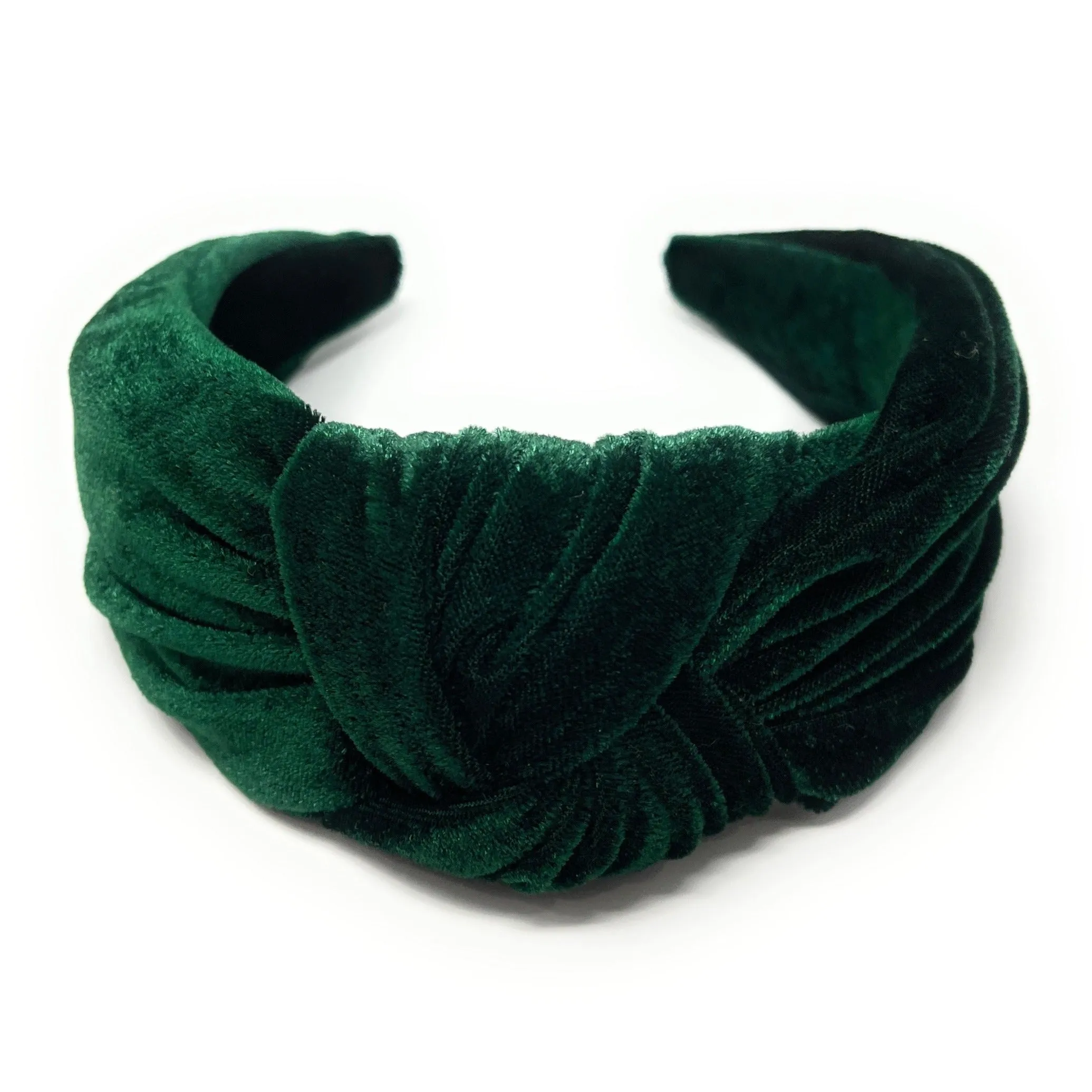 Green Wide Velour Top Knot Headband