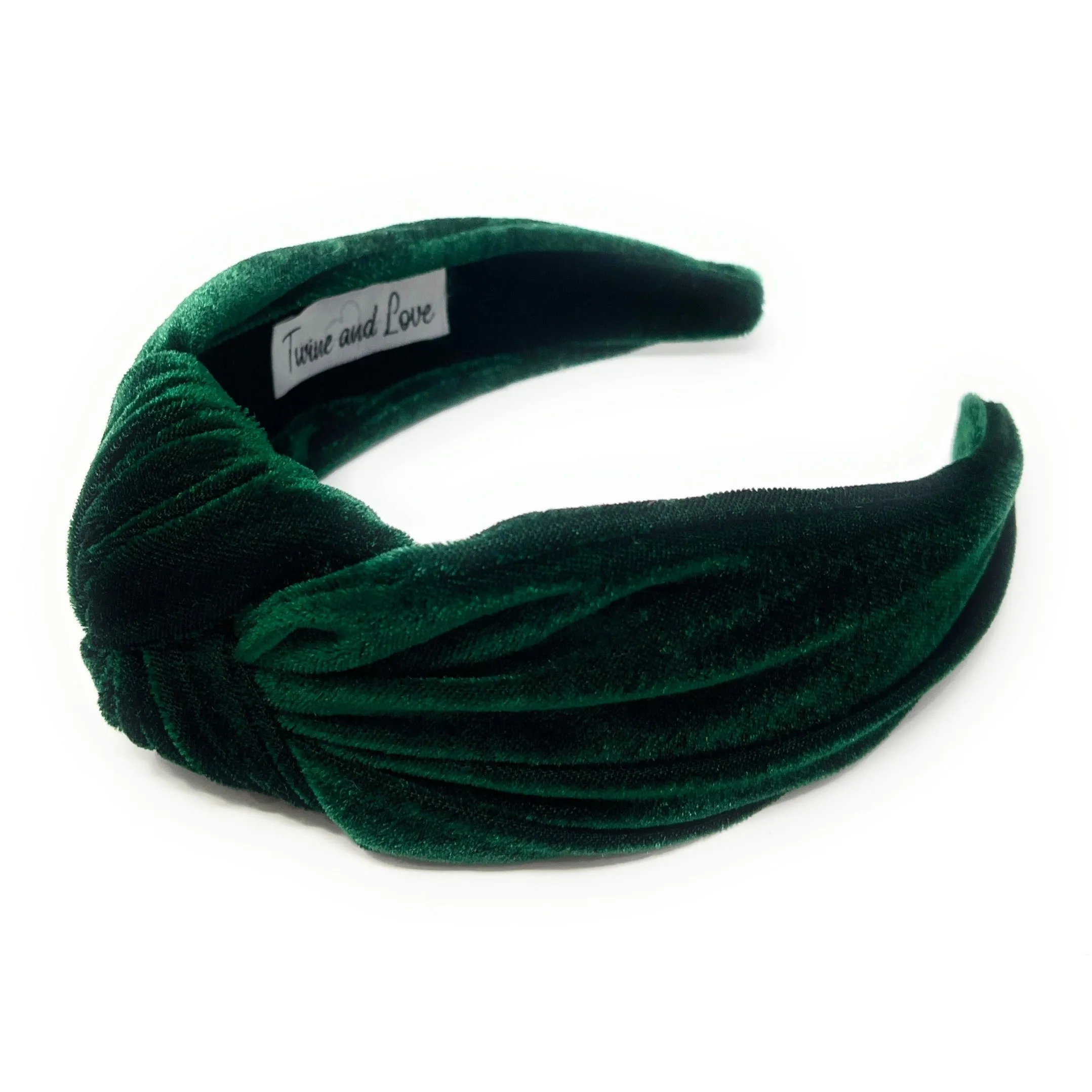 Green Wide Velour Top Knot Headband