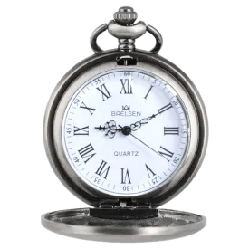 Gun Metal Analog Quartz Pocket Watch