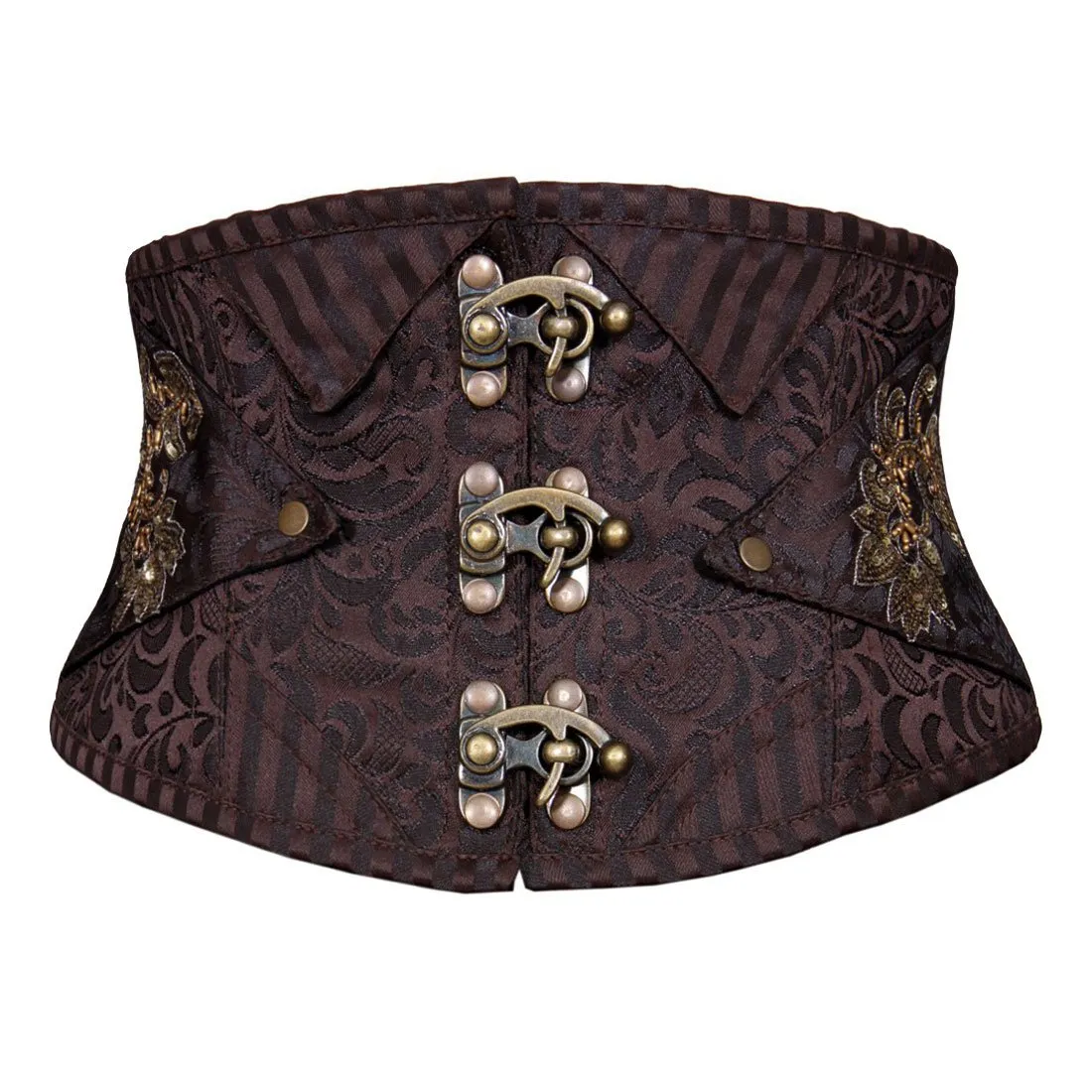 Ignacio Steampunk Corset Belt Coffee Black