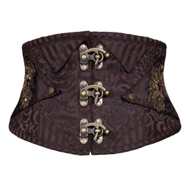 Ignacio Steampunk Corset Belt Coffee Black