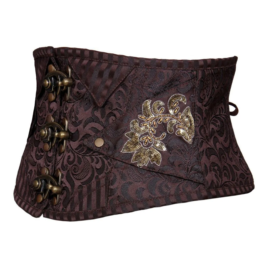 Ignacio Steampunk Corset Belt Coffee Black