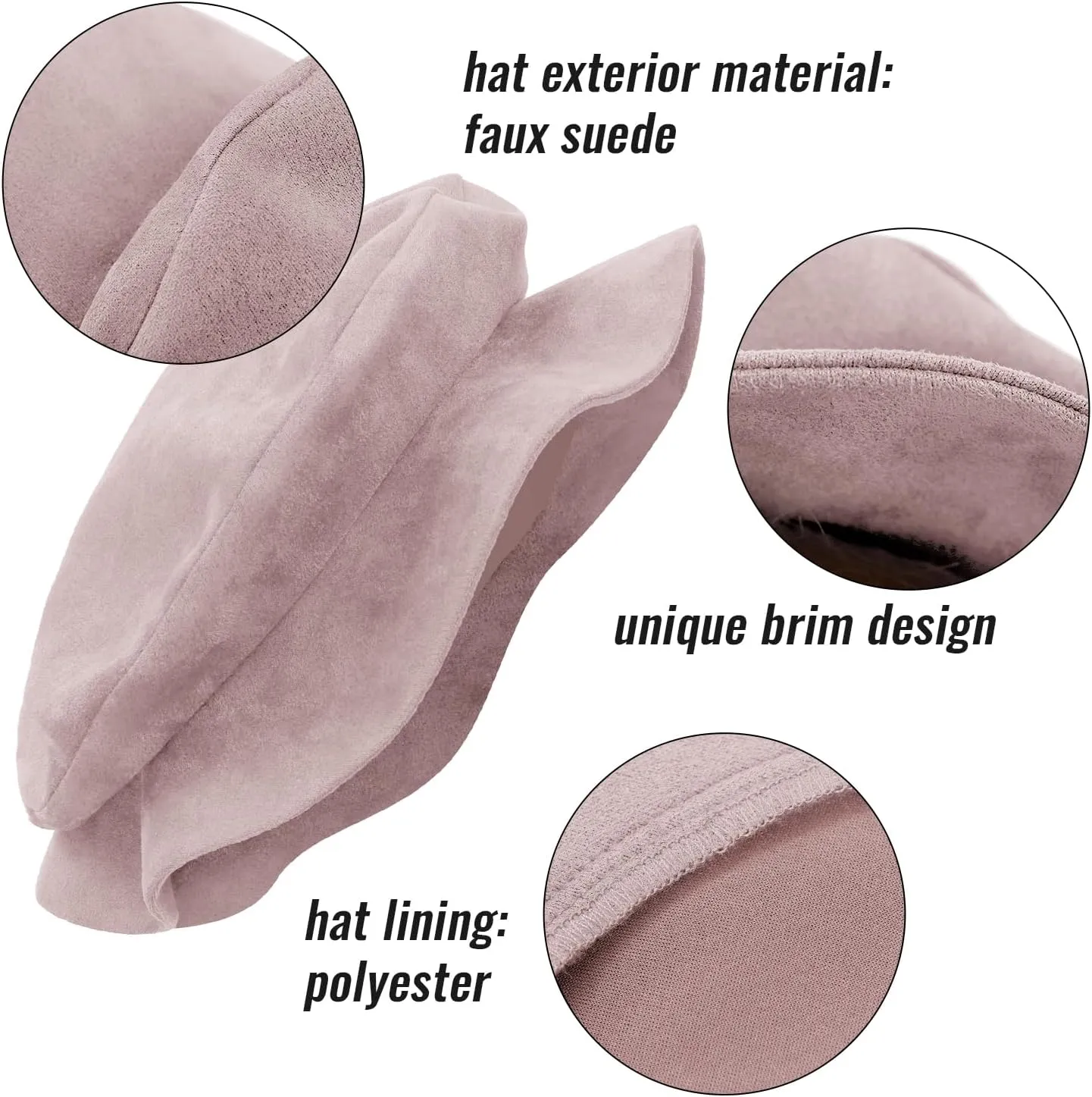 KUOIN Medieval Beret Tudor Flat Cap Faux Suede Bonnet Unisex Renaissance Hat Ren Faire Costume Accessories