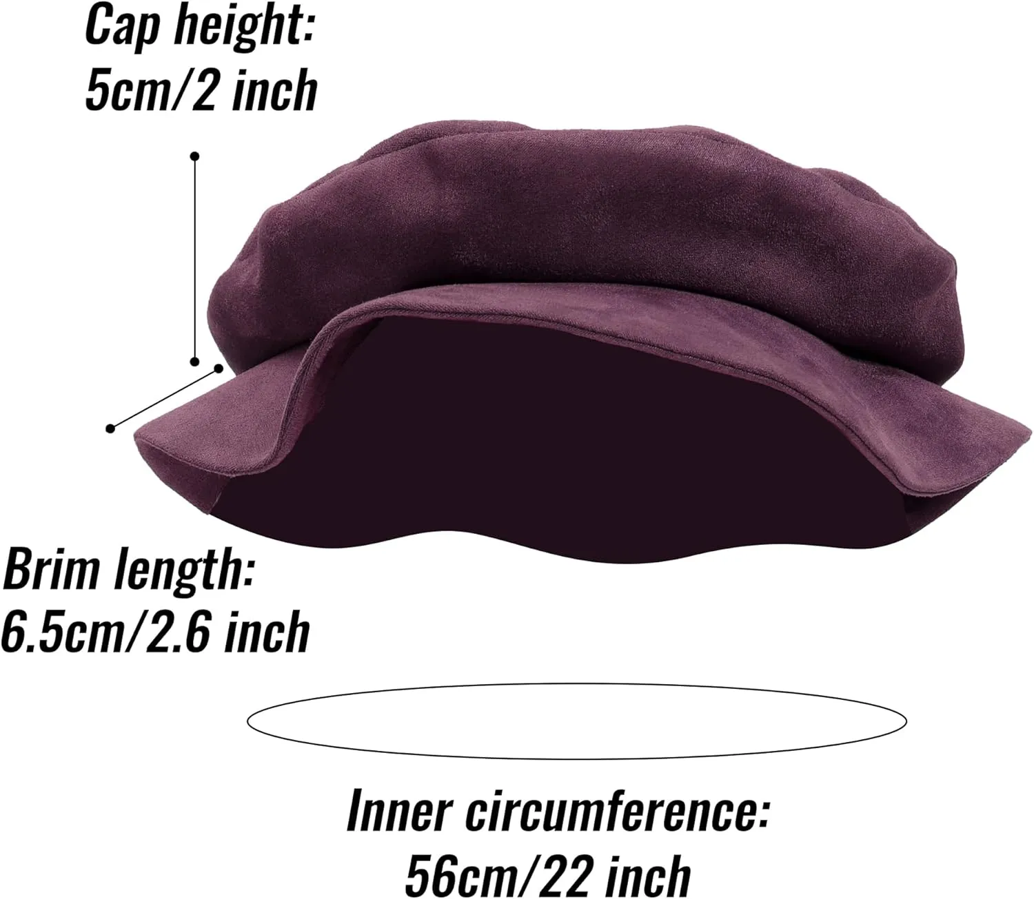 KUOIN Medieval Beret Tudor Flat Cap Faux Suede Bonnet Unisex Renaissance Hat Ren Faire Costume Accessories
