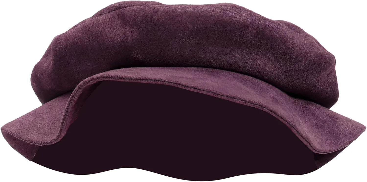 KUOIN Medieval Beret Tudor Flat Cap Faux Suede Bonnet Unisex Renaissance Hat Ren Faire Costume Accessories