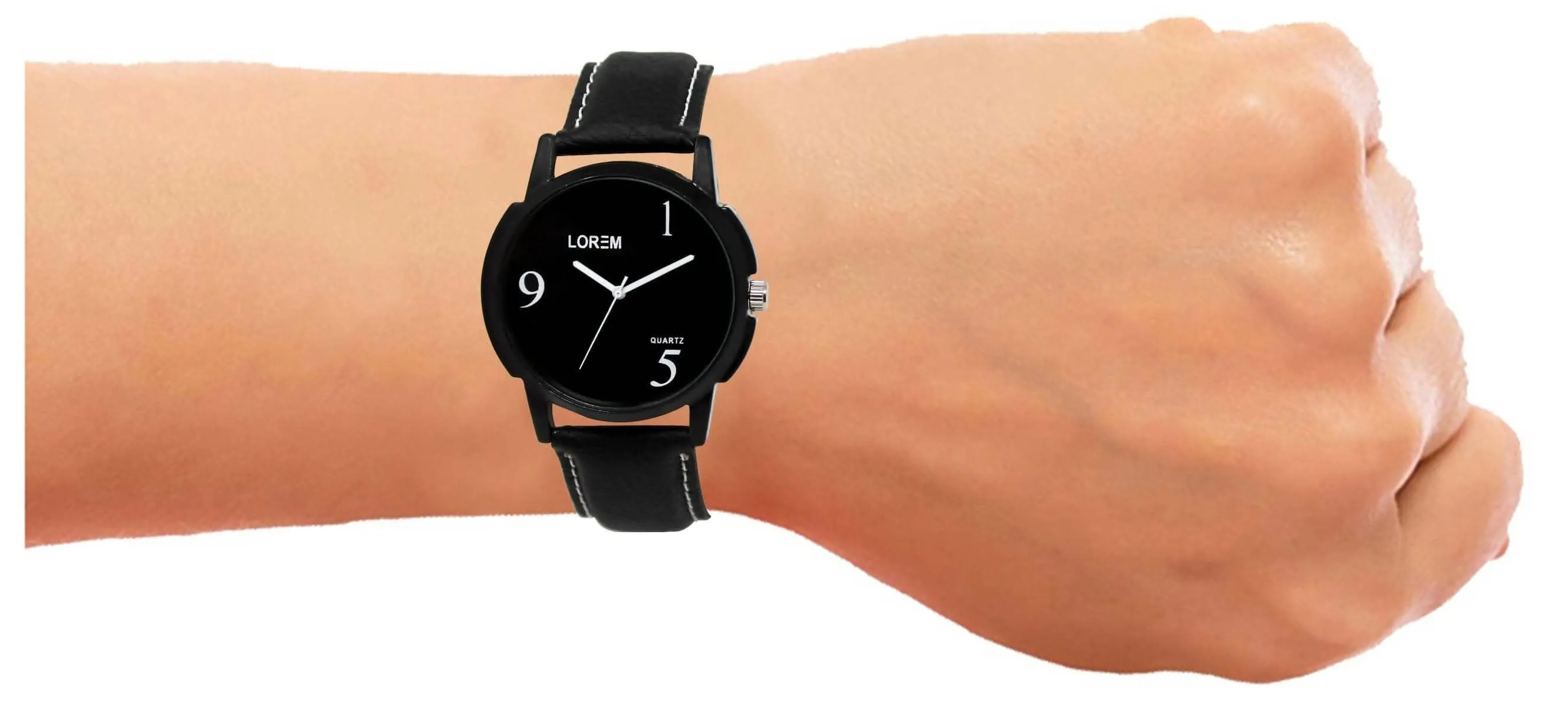 LOREM Black Glossy finish Analog Watch For Men LR06