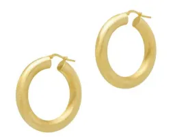Matte 'Donut' Satin Hoop earrings - Gold