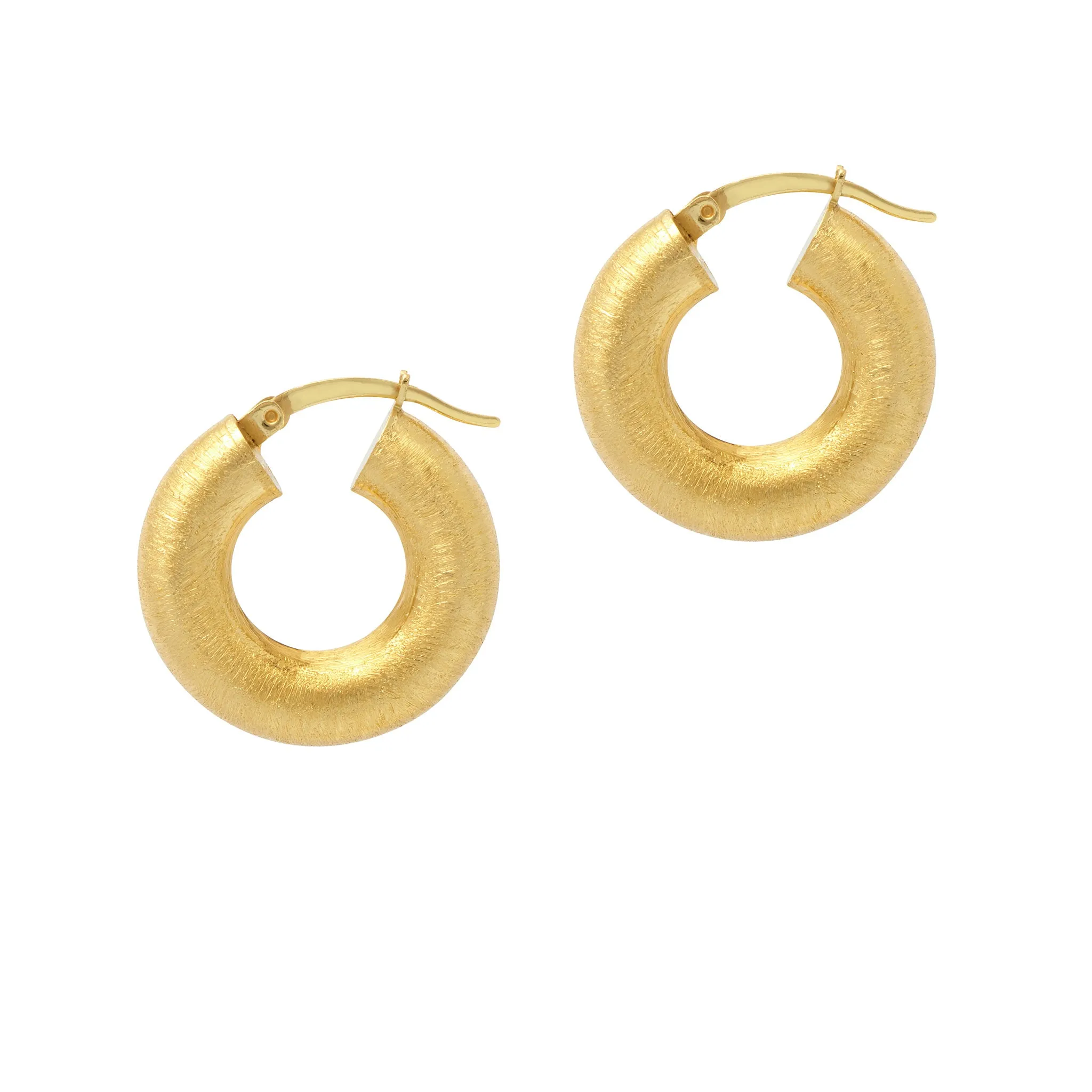 Matte 'Donut' Satin Hoop earrings - Gold