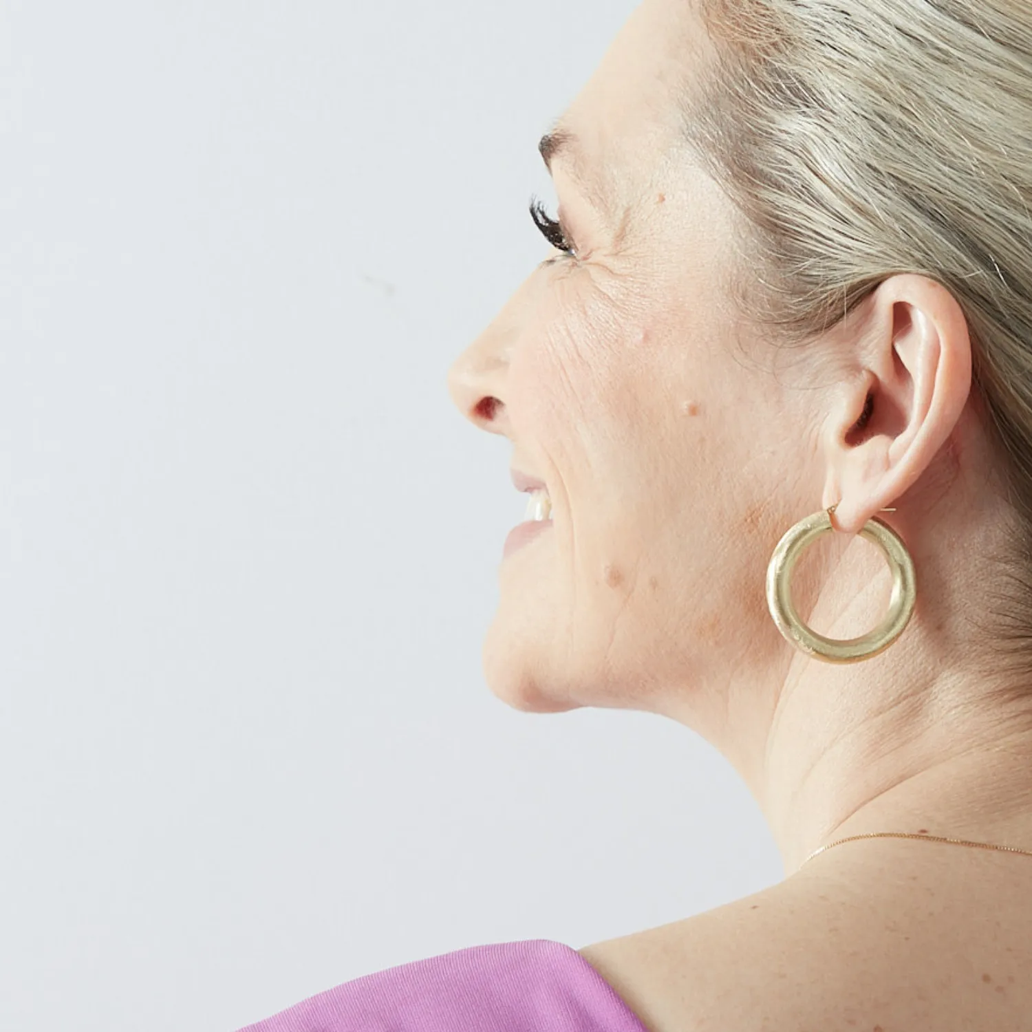 Matte 'Donut' Satin Hoop earrings - Gold