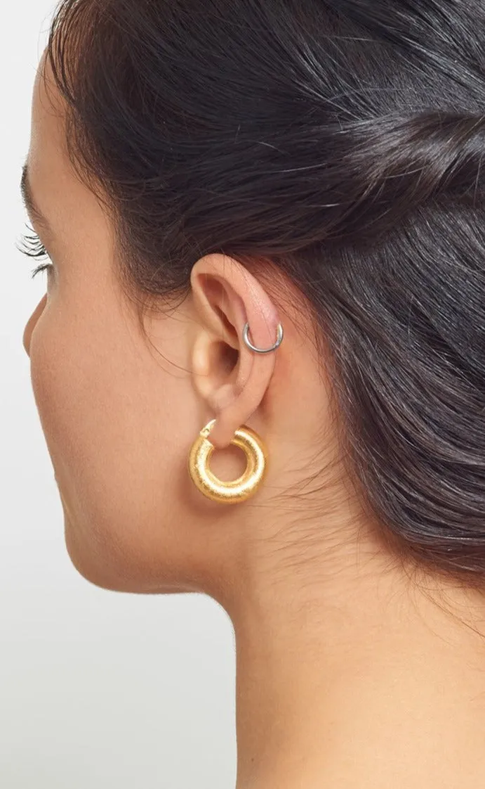 Matte 'Donut' Satin Hoop earrings - Gold