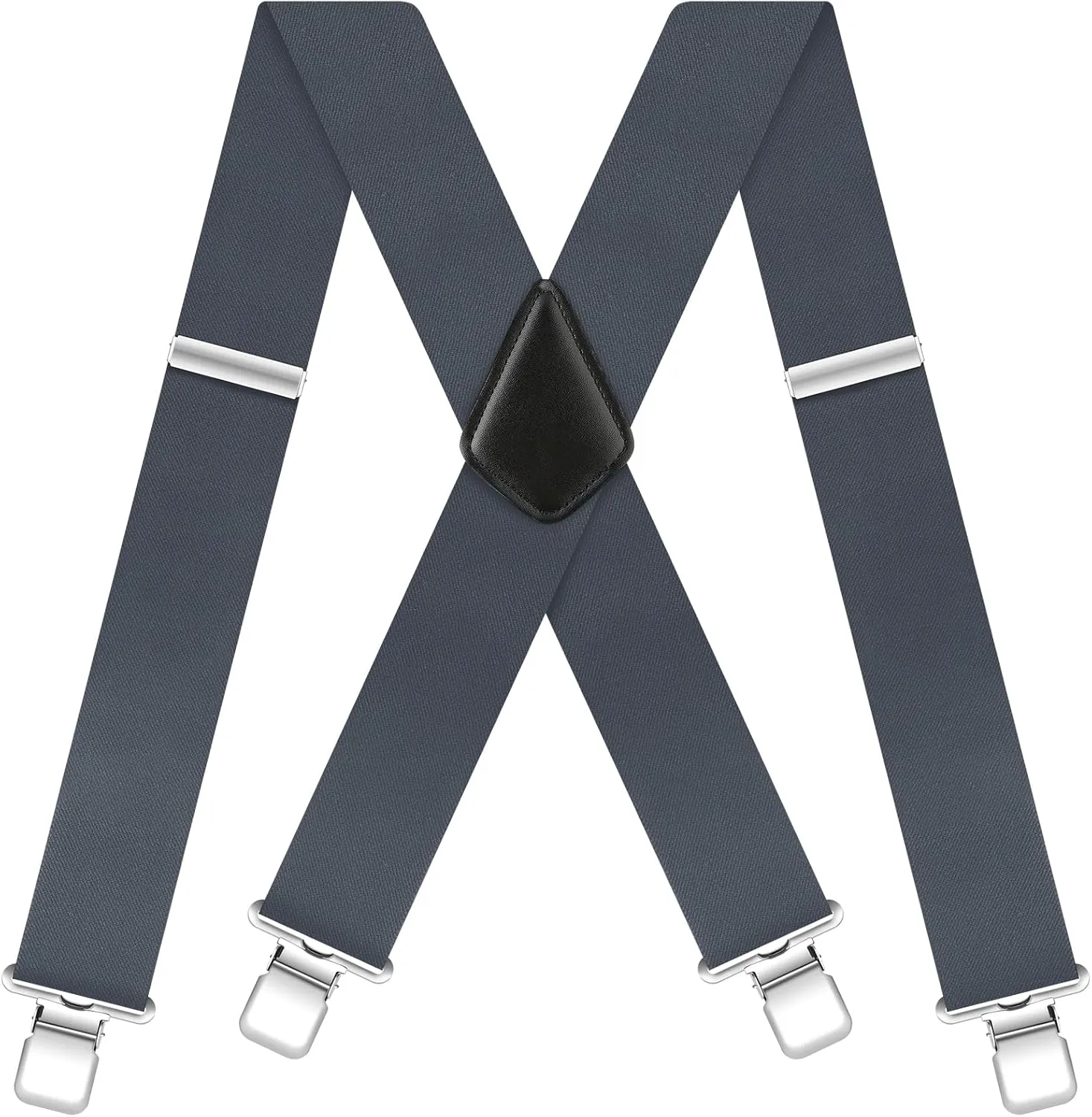 Men's Suspenders Heavy Duty Suspenders for Men Braces 2 inch Wide Clips High Elastic X Style Adjustable Work Suspenders