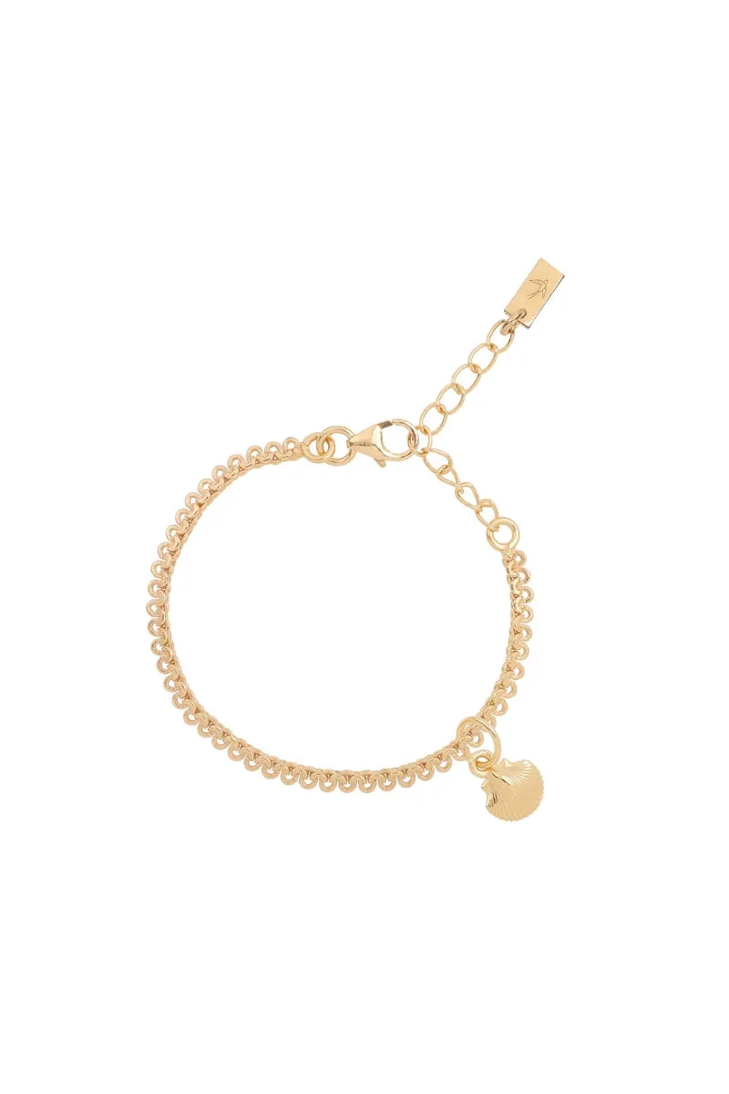 Mini Mermaid Shell Pendant - Gold