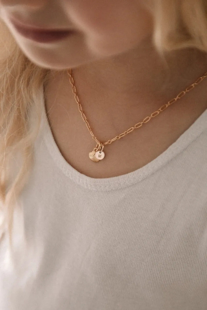 Mini Mermaid Shell Pendant - Gold