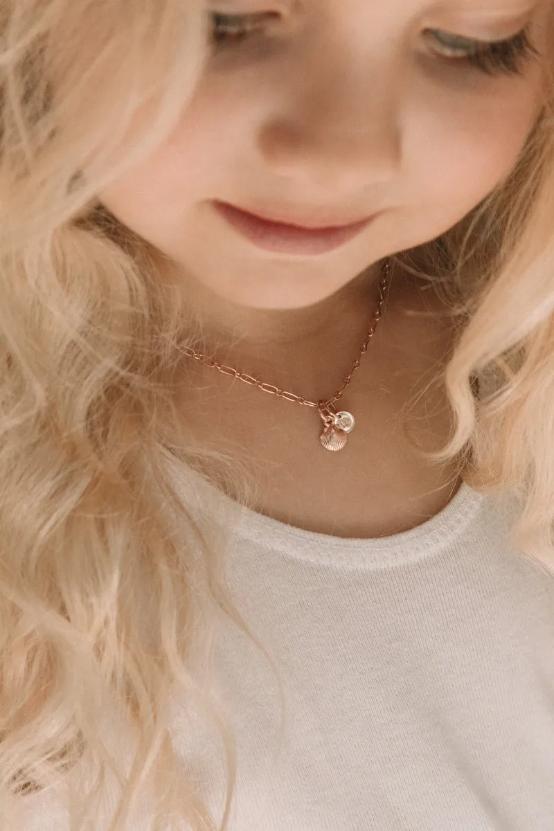 Mini Mermaid Shell Pendant - Gold