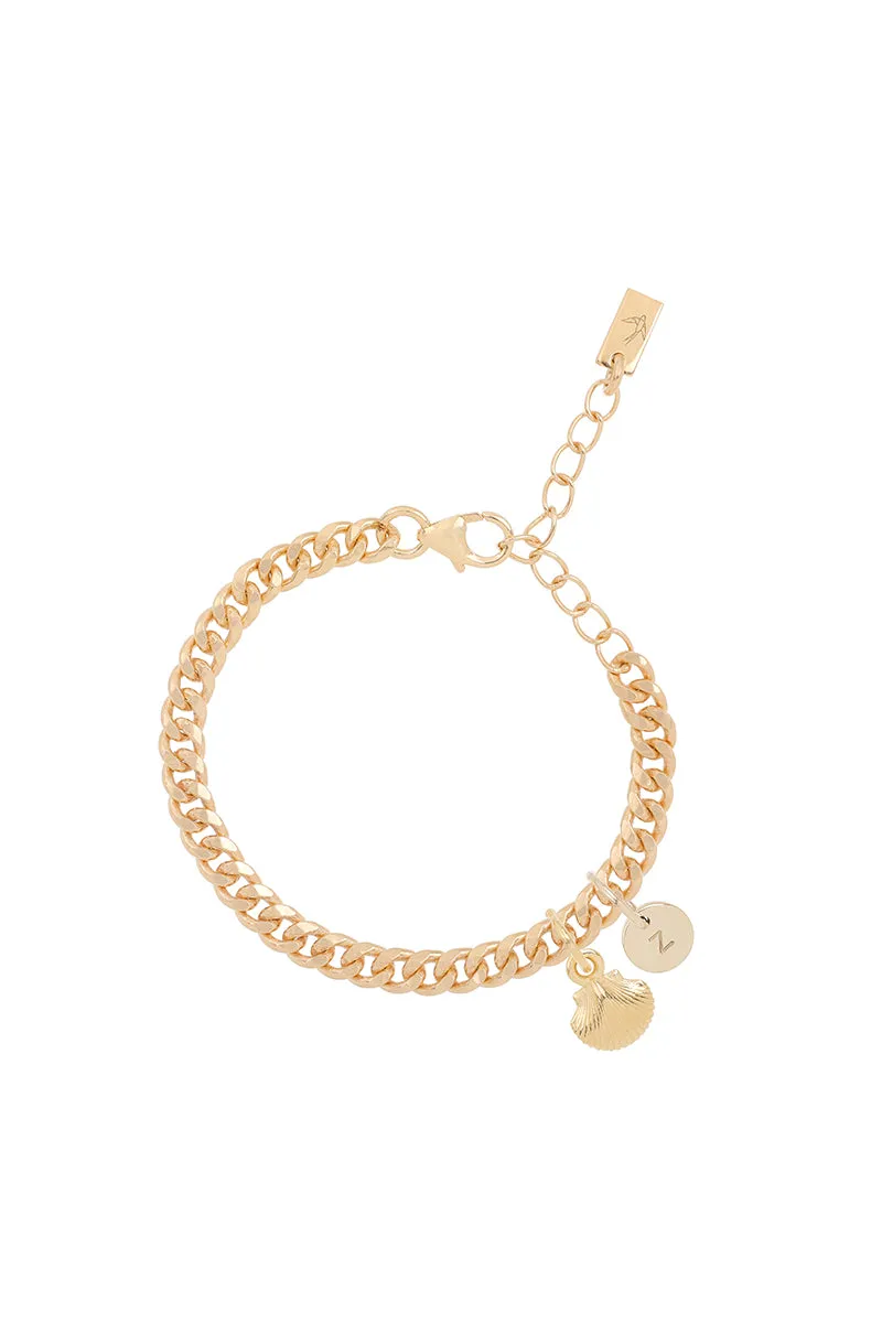 Mini Mermaid Shell Pendant - Gold