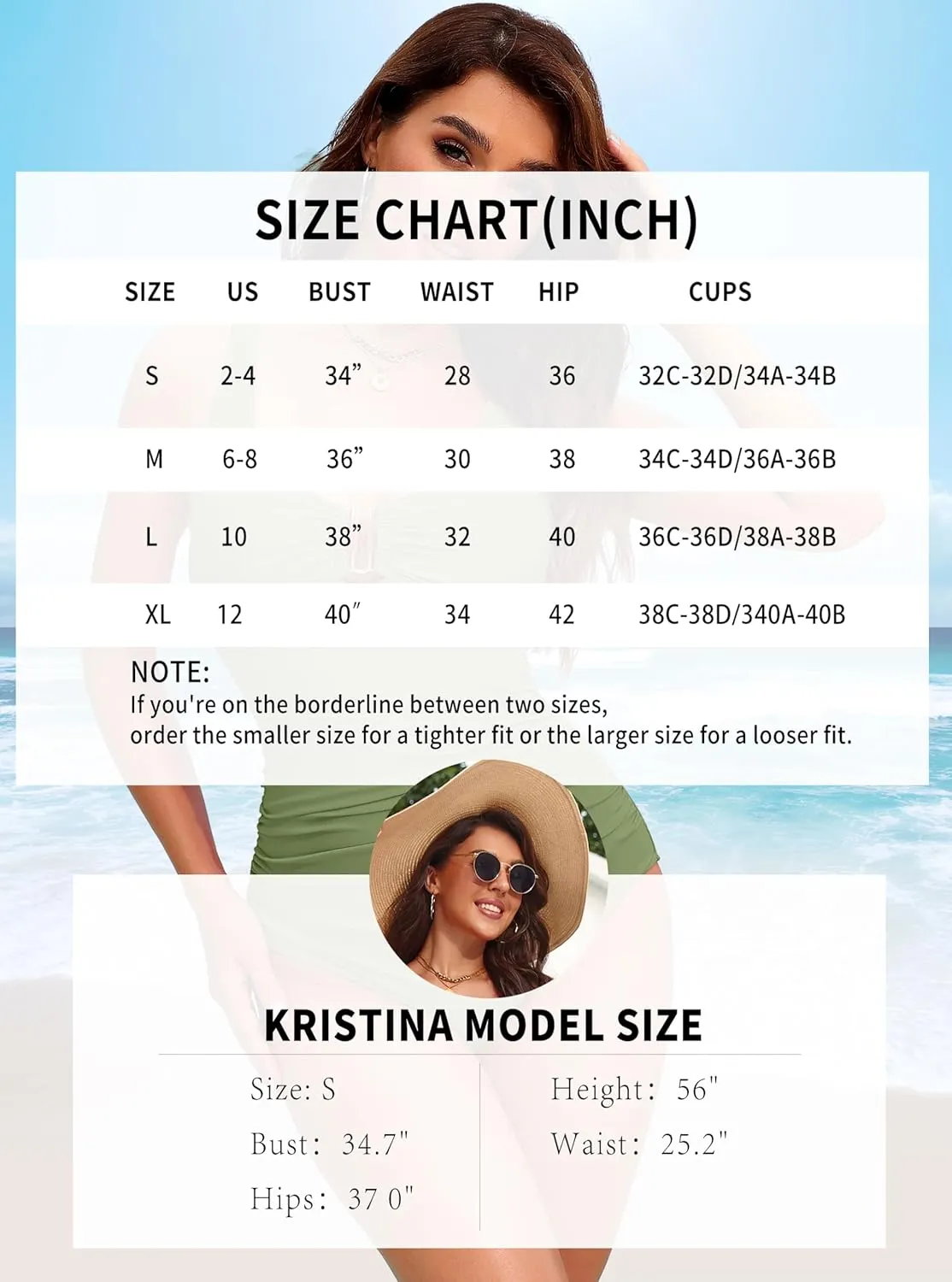 MISSJOY Women's One Piece Swimsuit Tummy Control Bathing Suits V Neck Slimming Adjustable Strap Swimwear