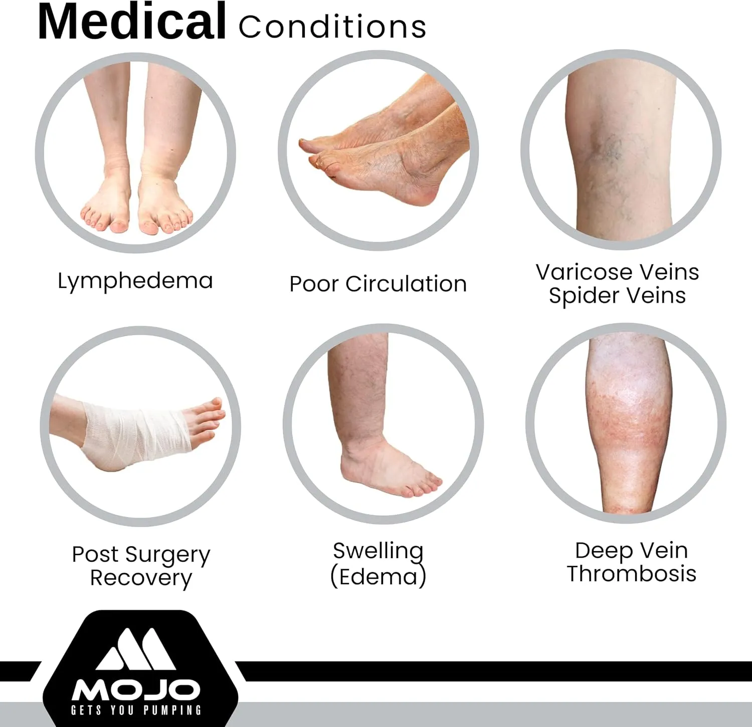 Mojo Compression Socks for Women and Men 20-30mmHg Knee High, A602