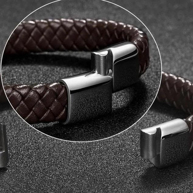 Olaf Vintage Braided Leather Bracelet