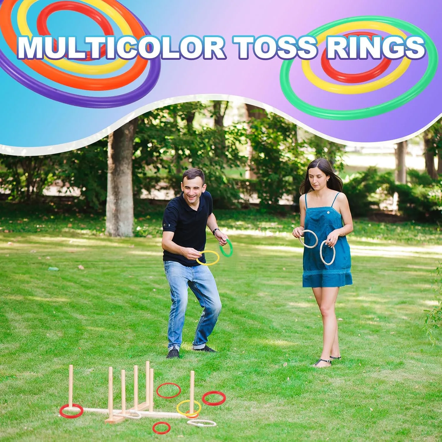 PATIKIL Plastic Ring-Toss Rings for Bottles, Carnival Rings Plastic Hoop for Speed and Agility Practice Outdoor Party Favor