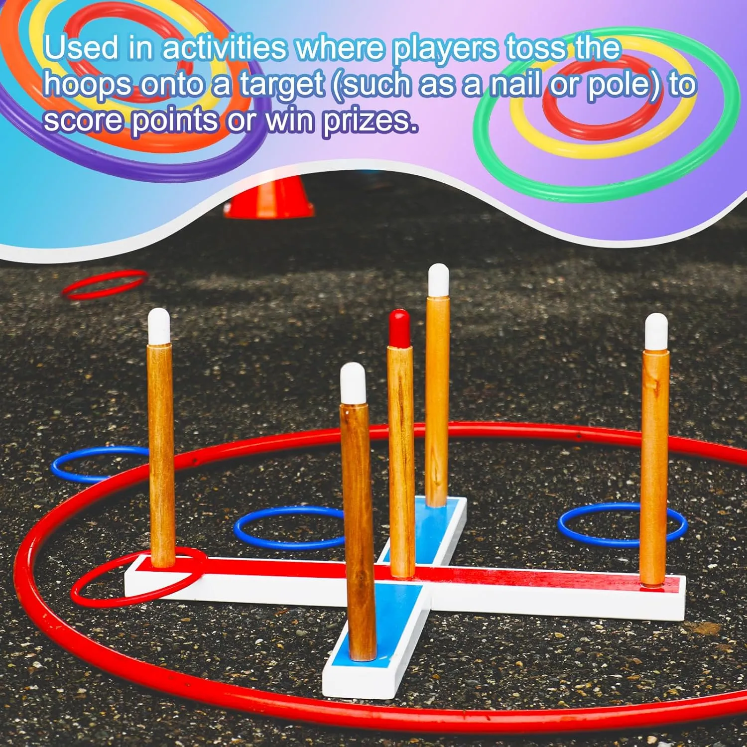 PATIKIL Plastic Ring-Toss Rings for Bottles, Carnival Rings Plastic Hoop for Speed and Agility Practice Outdoor Party Favor