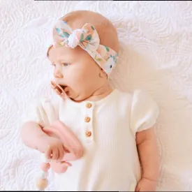 Peach Peony Bow Knot Headband