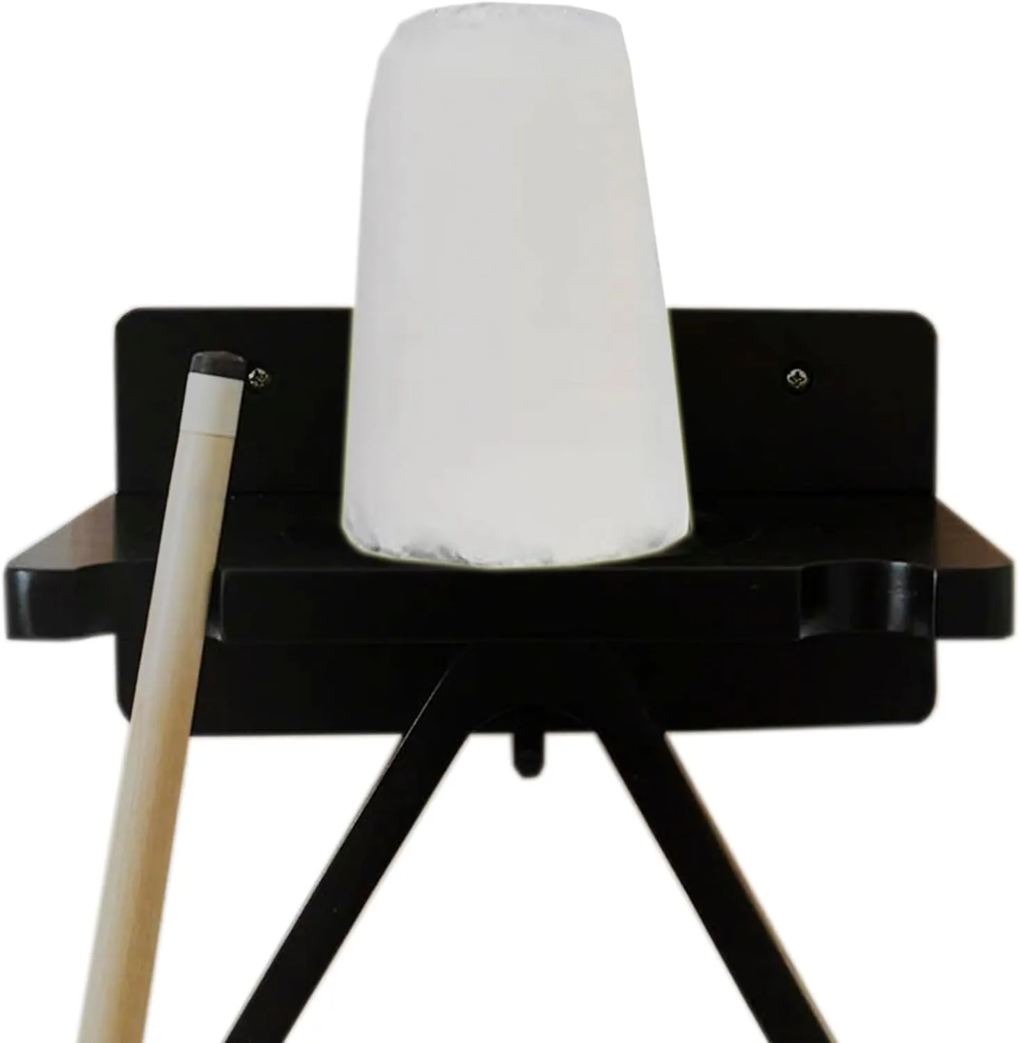 Pool Cue Stick Claw Holder Hold 2 Billiard Cues, Cone Chalk Holder with Ball Rack Wall Mount, Pool Stick Holder Storage Accessories (Black)