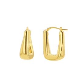 Rectangular Puff Link Hoops