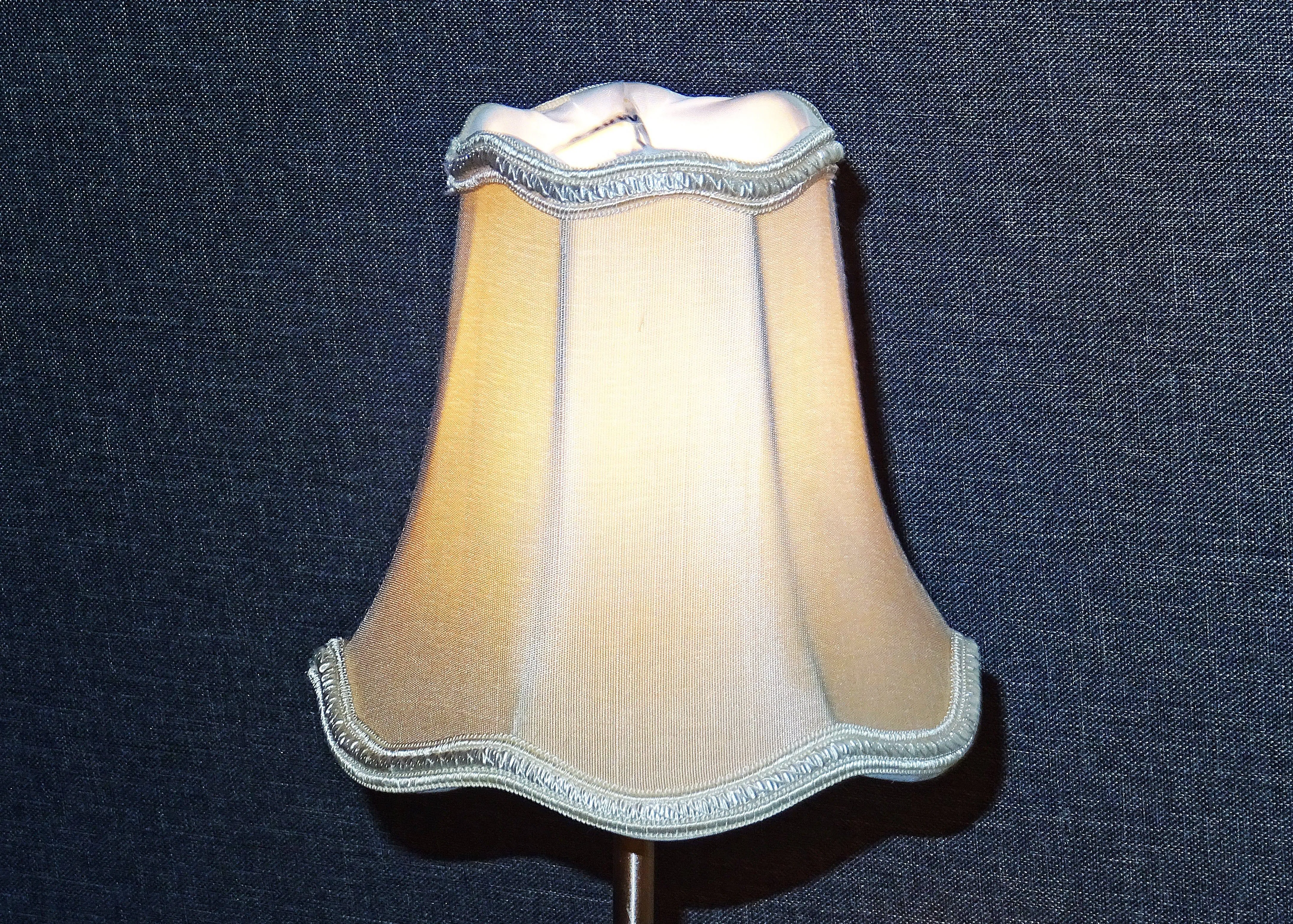 Sand Gold Scallop Clip On Bulb Candle Lampshade 6' for Chandelier or Light Fitting or Wall Lamp Shade Retro