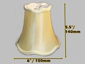 Sand Gold Scallop Clip On Bulb Candle Lampshade 6' for Chandelier or Light Fitting or Wall Lamp Shade Retro