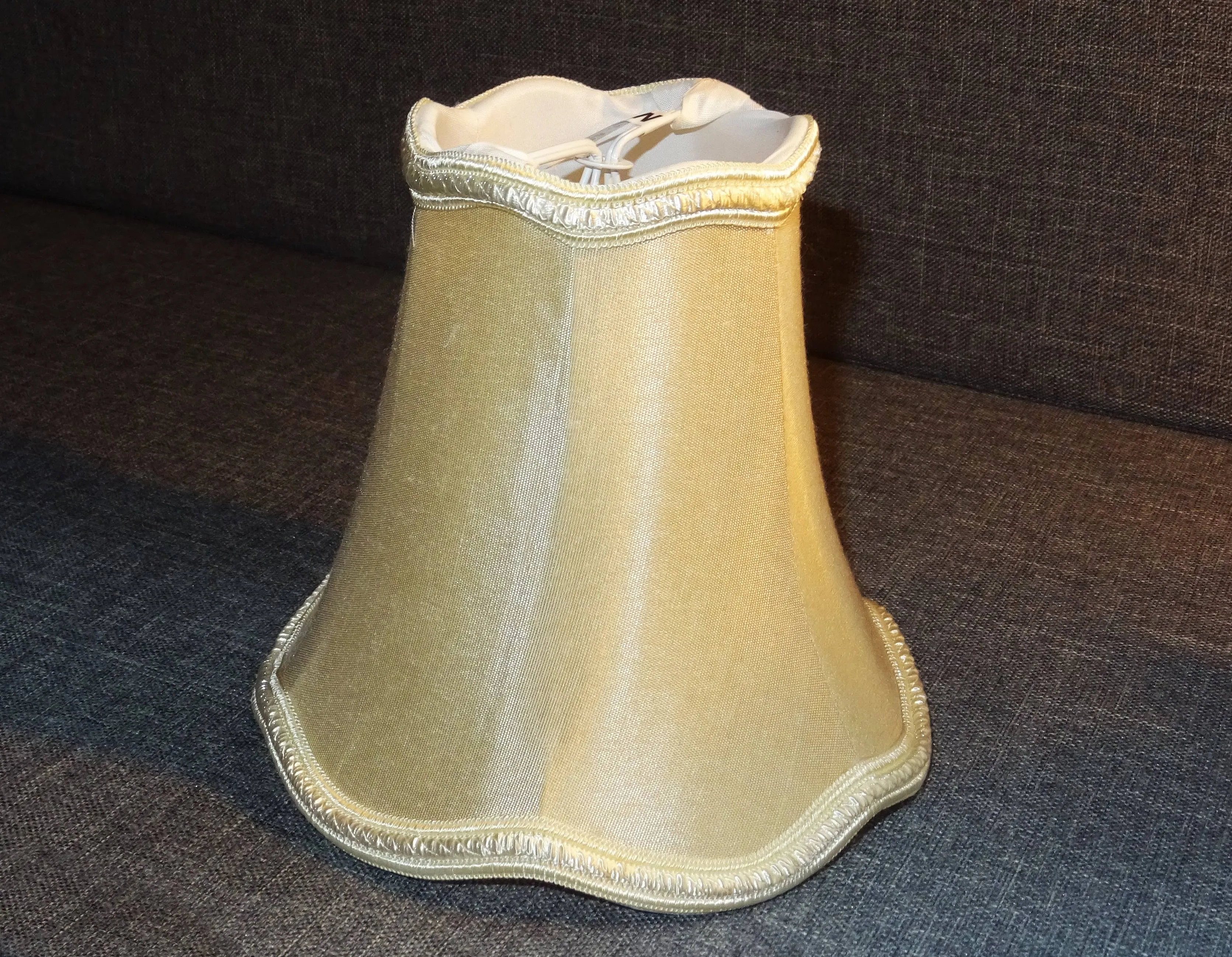 Sand Gold Scallop Clip On Bulb Candle Lampshade 6' for Chandelier or Light Fitting or Wall Lamp Shade Retro
