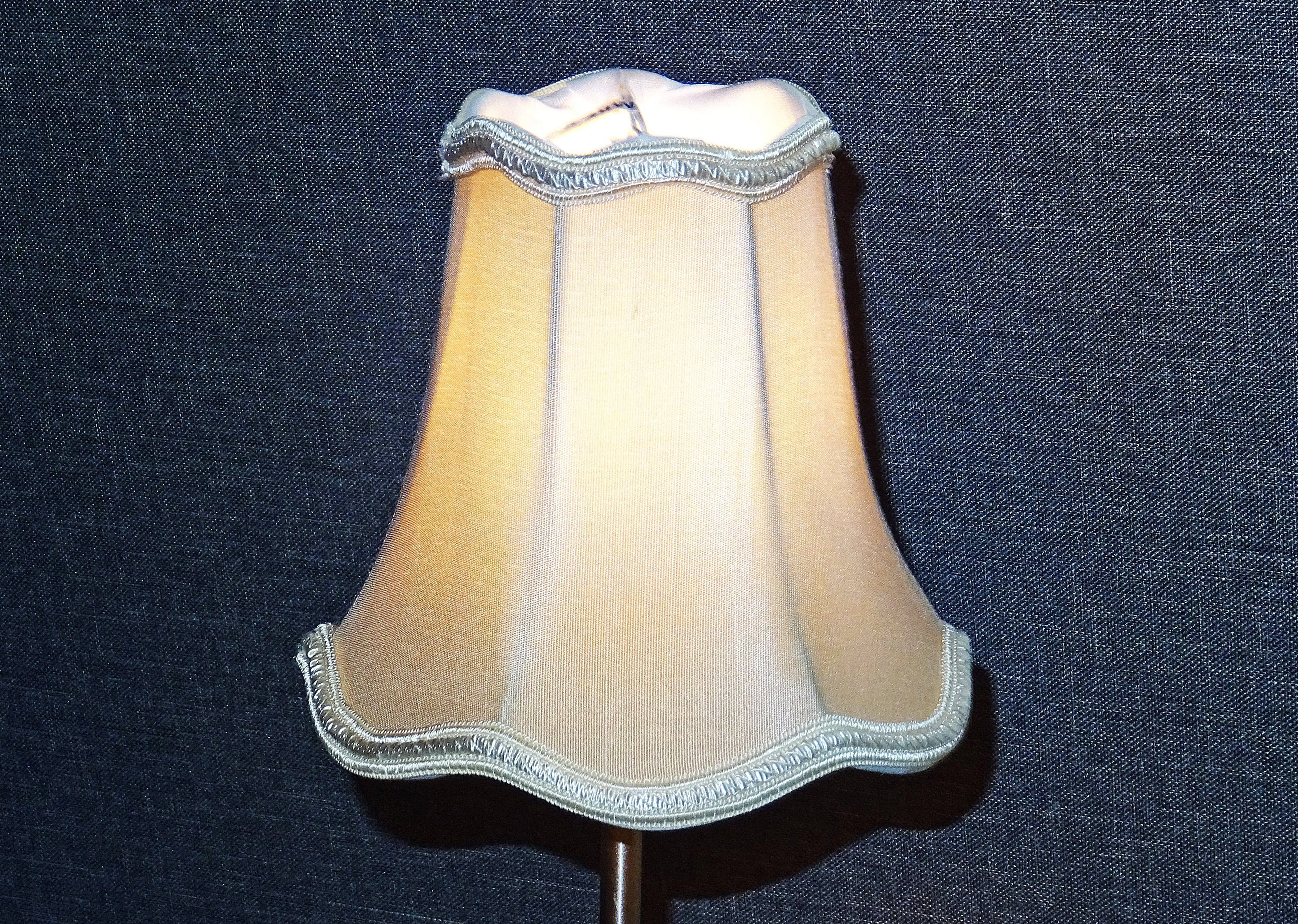 Sand Gold Scallop Clip On Bulb Candle Lampshade 6' for Chandelier or Light Fitting or Wall Lamp Shade Retro