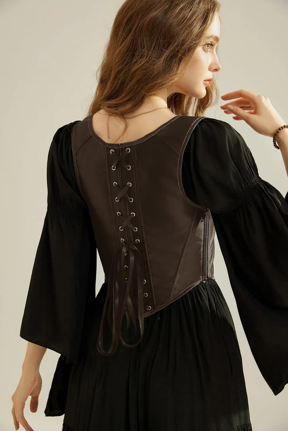 Scarlet Darkness Corset Tops for Women Renaissance Boned Overbust Bustier Corset Top