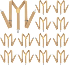 Seematn 12Pcs Halloween Suspenders for Men Adjustable Suspender Elastic Y Back Style Suspenders for Men Costume Accessories