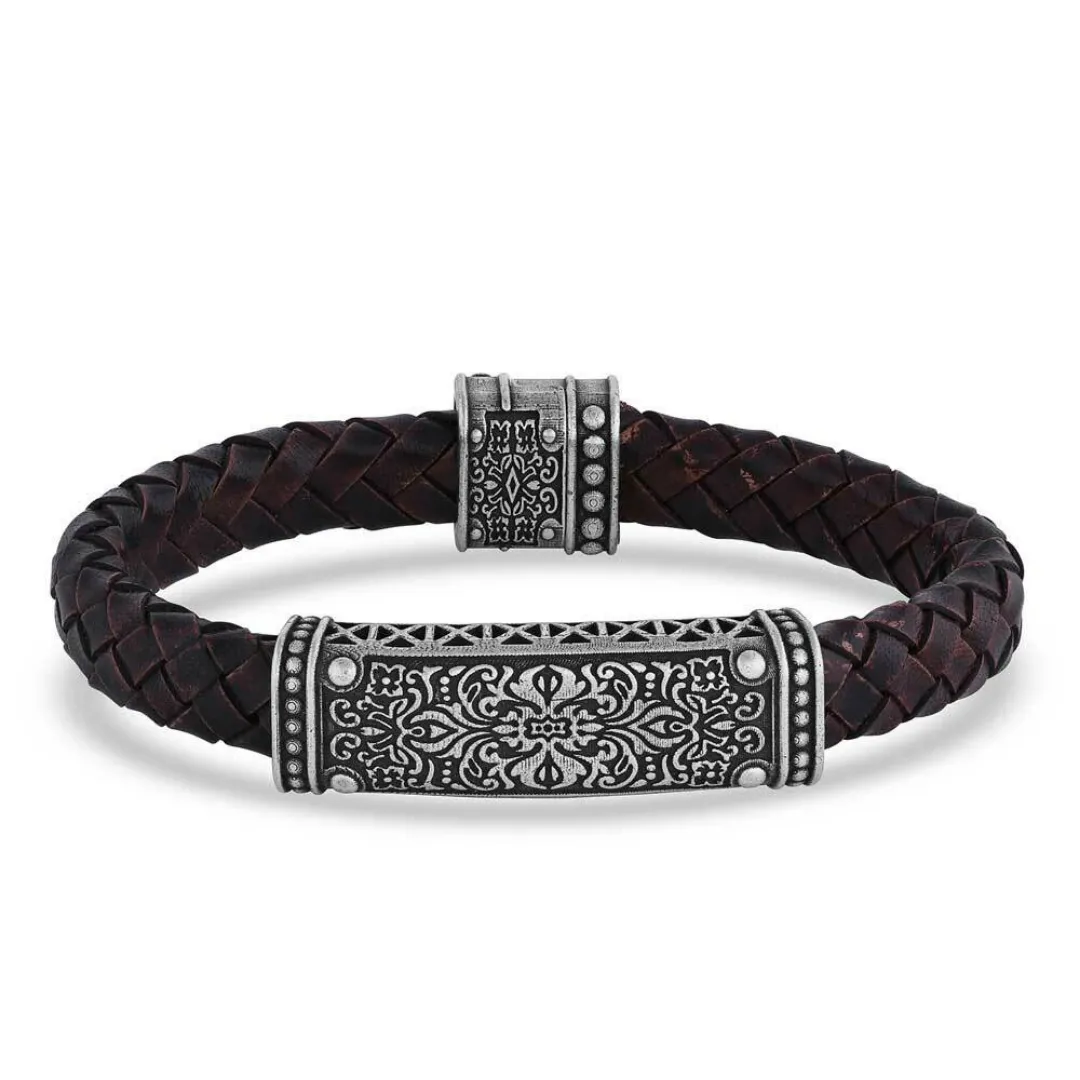 Silver Artistry Leather Bracelet by Montana Silversmiths