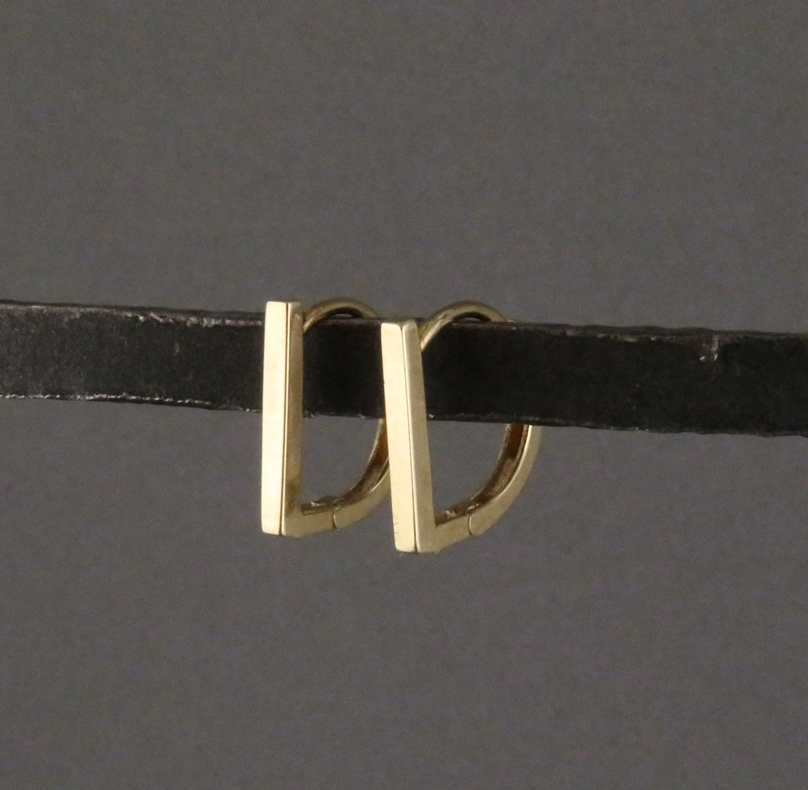 Solid Gold Angled Clicker Hoops